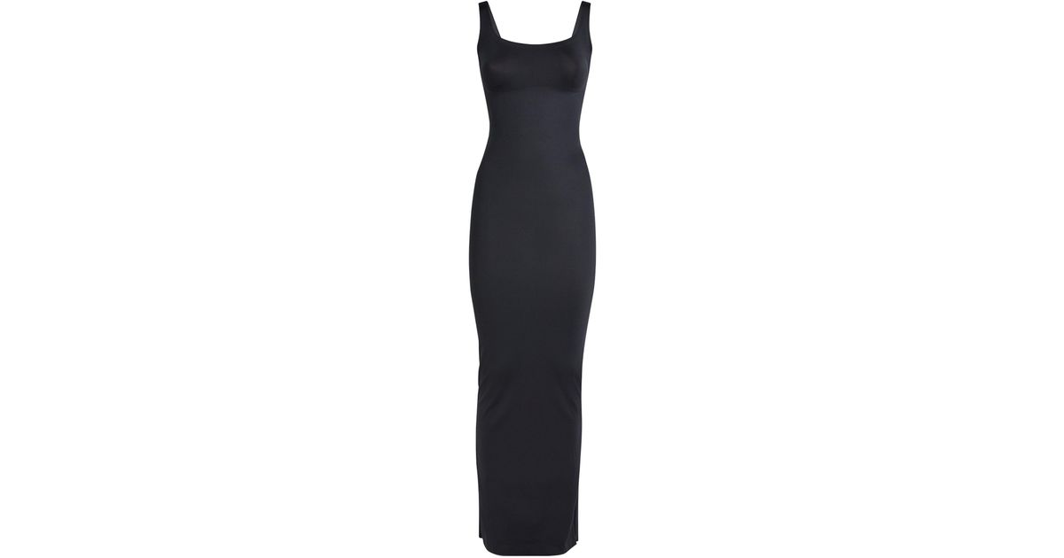Long black top tank dress