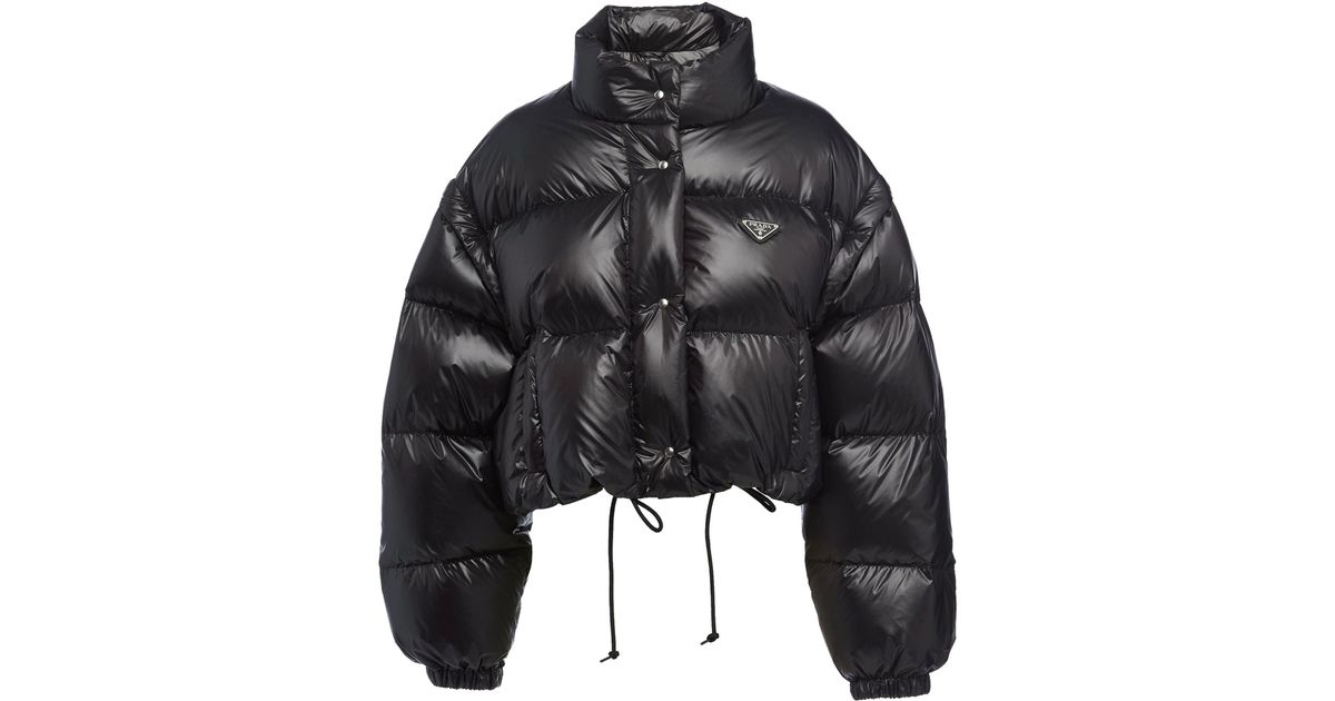 Prada leather store puffer jacket