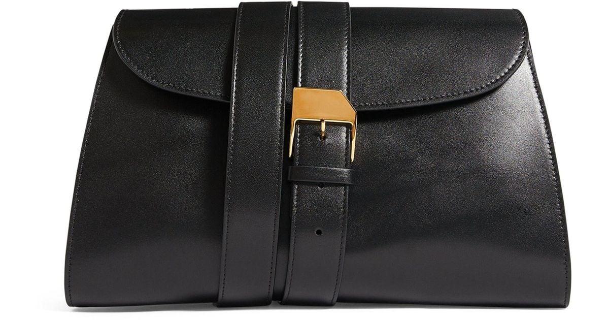The Row Leather Isla Clutch Bag in Black | Lyst Canada