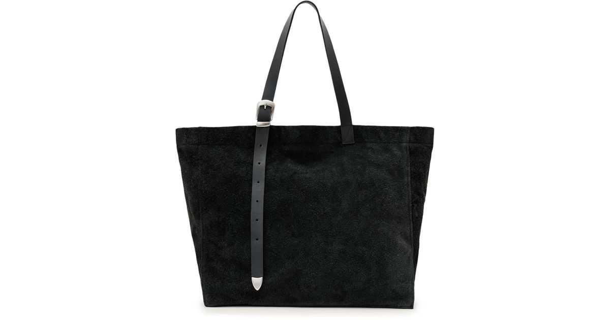 AllSaints Large Suede Haven Tote Bag in Black for Men | Lyst