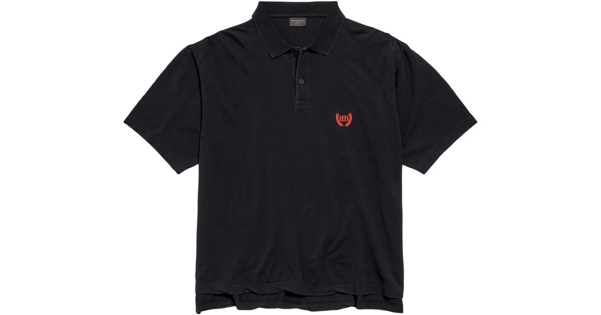 Balenciaga Laurel Classic Short Sleeve Regular Polo in Black for