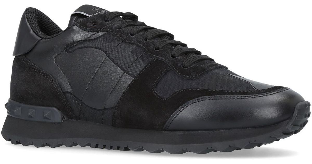 valentino black camouflage sneakers