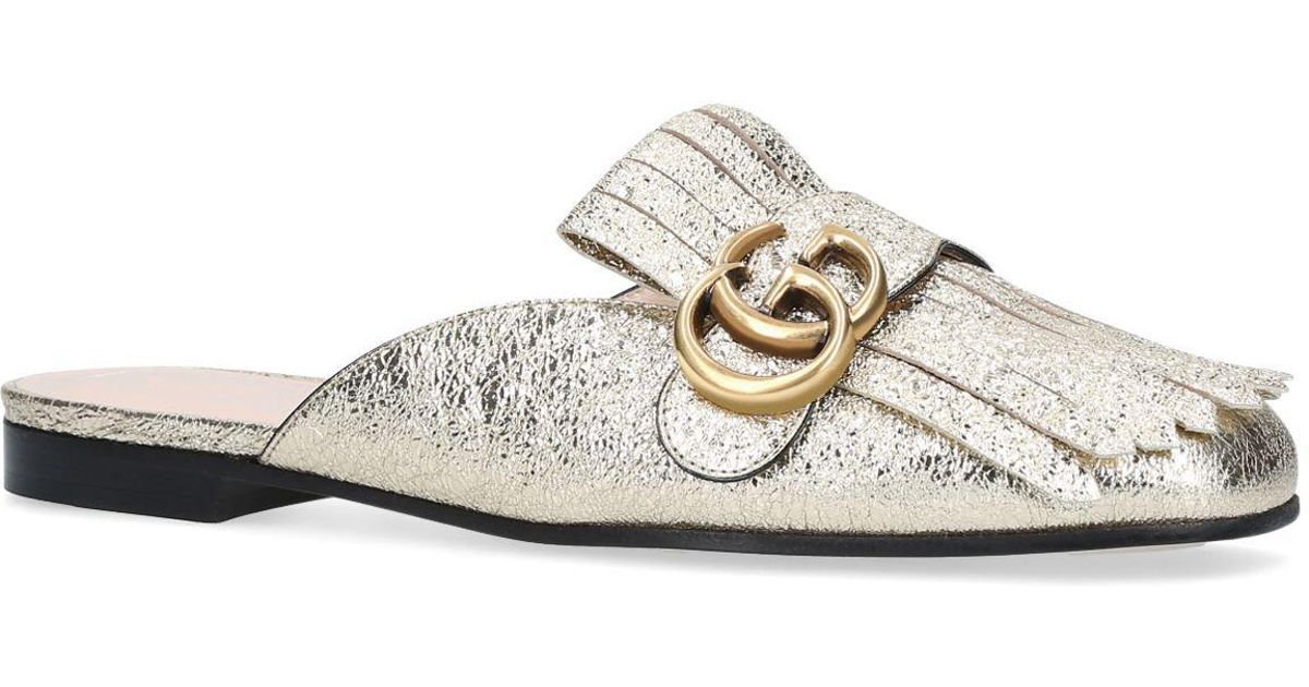 gucci metallic slides