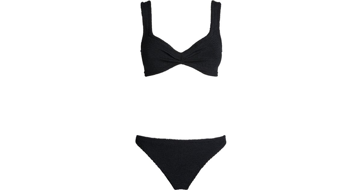 Hunza G Synthetic Twist Juno Bikini In Black Lyst Uk