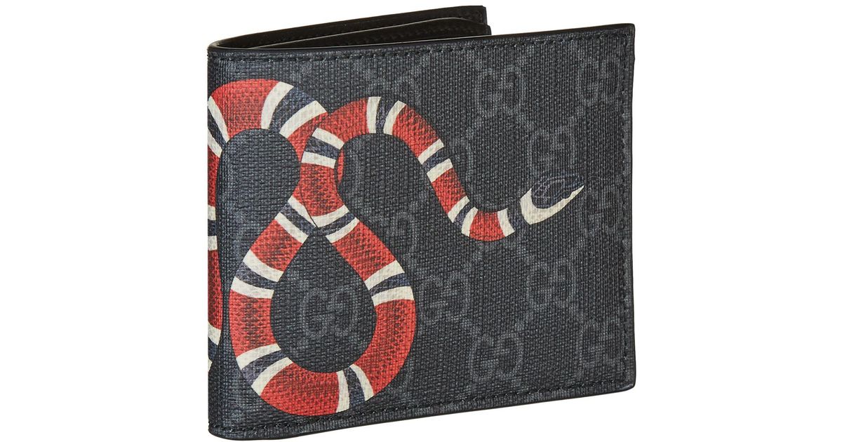 Gucci Black Leather Kingsnake Bifold 