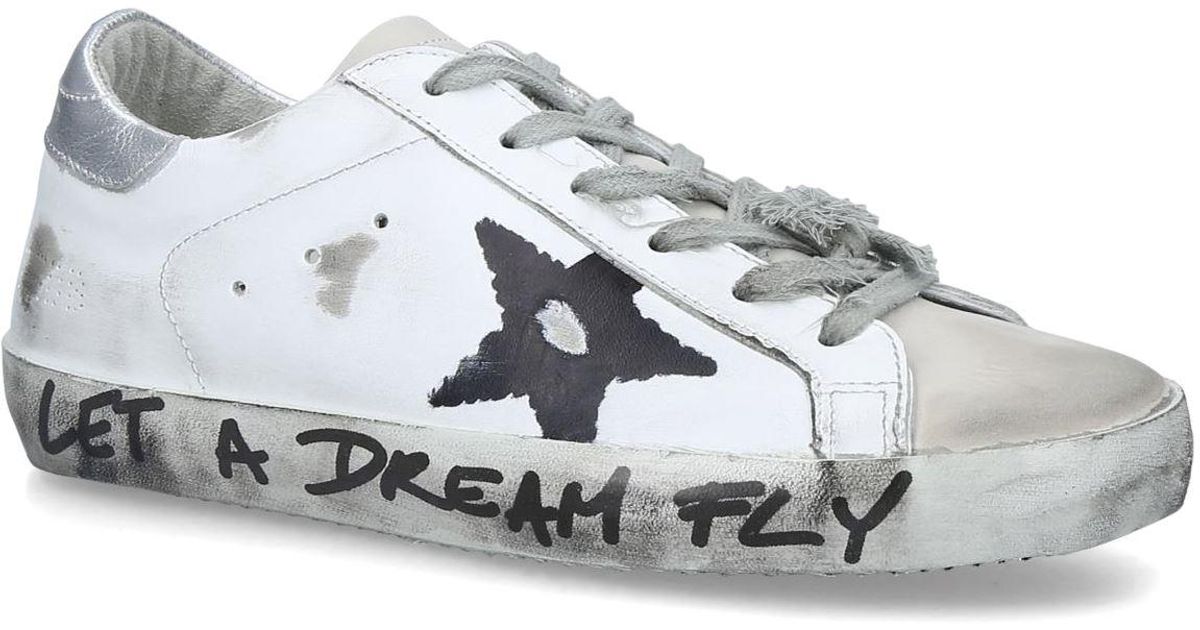 Golden Goose Leather Let A Dream Fly Superstar Sneakers in White | Lyst
