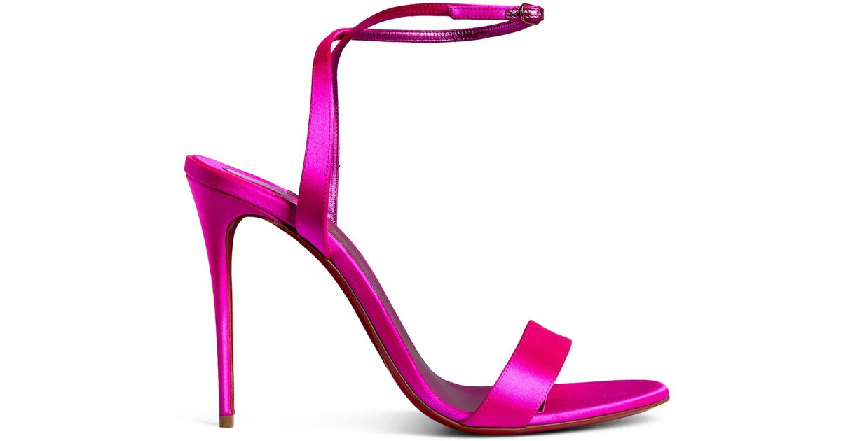 Christian Louboutin Loubigirl Satin Sandals 100 in Pink - Lyst