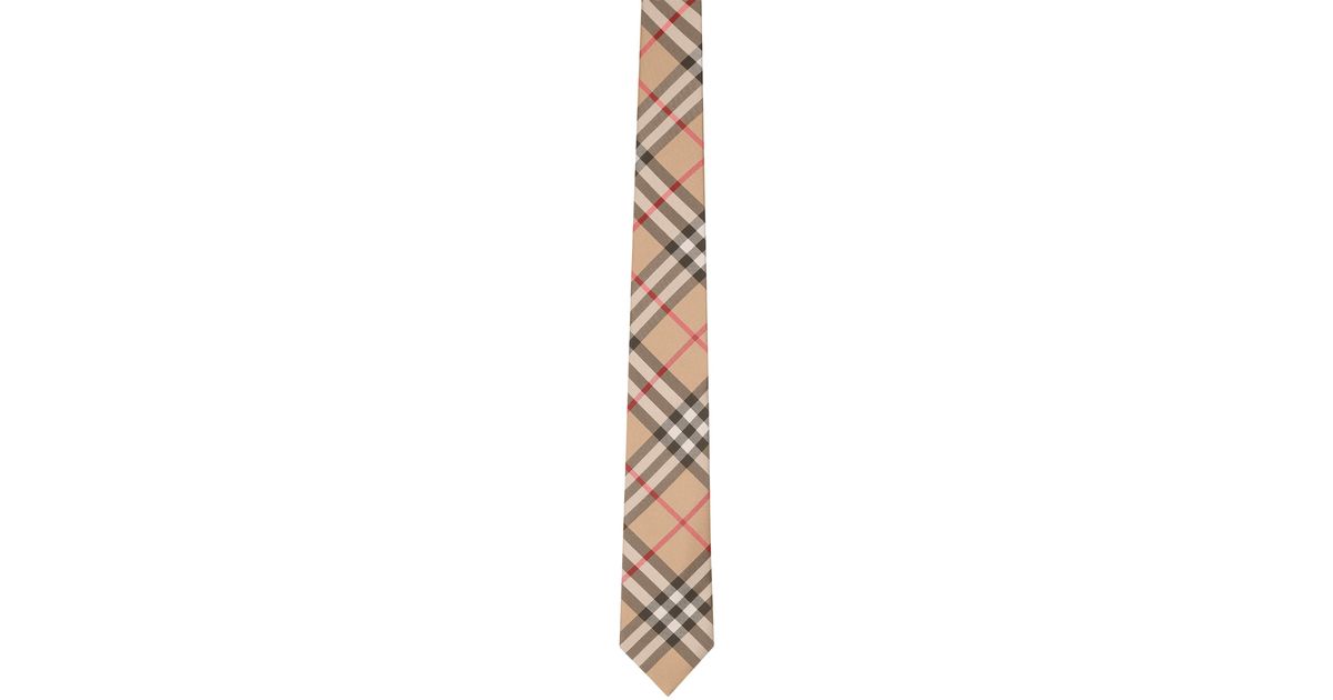 Fluisteren aanraken Extractie Burberry Modern Cut Vintage Check Silk Tie in Brown for Men | Lyst
