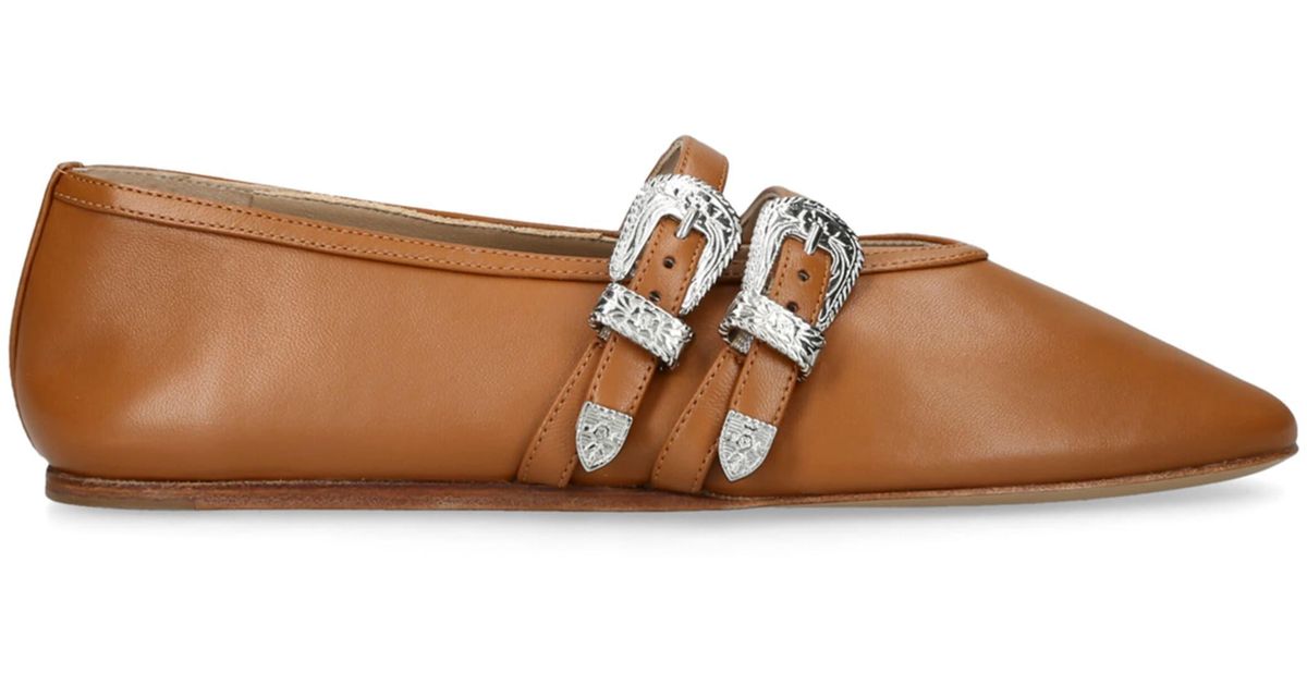 Le Monde Beryl Leather Claudia Ballet Flats in Brown | Lyst