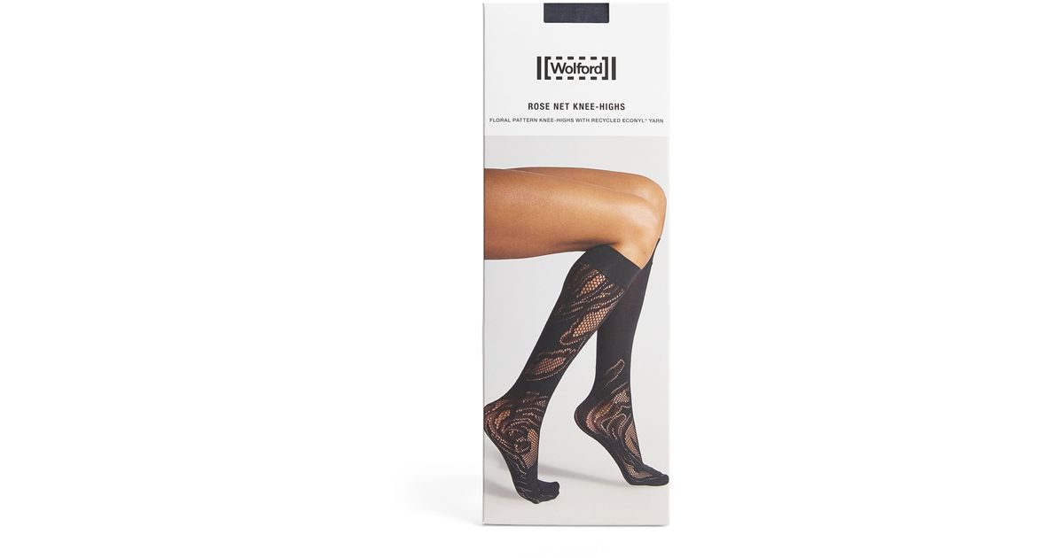 High Net Socks Wolford Net Rose Knee-High Socks in White | Lyst UK