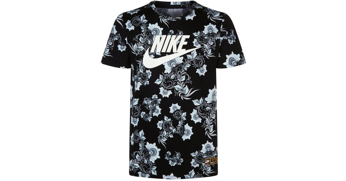Nike Cotton Floral Print T-shirt, Black, M for Men | Lyst Canada
