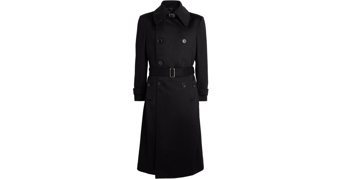 Alan Scott Roufa Alan Scott Cashmere-Blend Trench Coat in Black for Men | Lyst UK