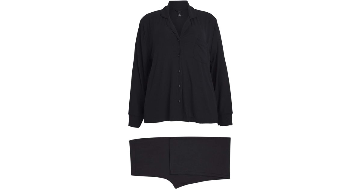 Skims Set Ribbed Skims Soft Lounge Ribbed Pyjama Set in Black | Lyst