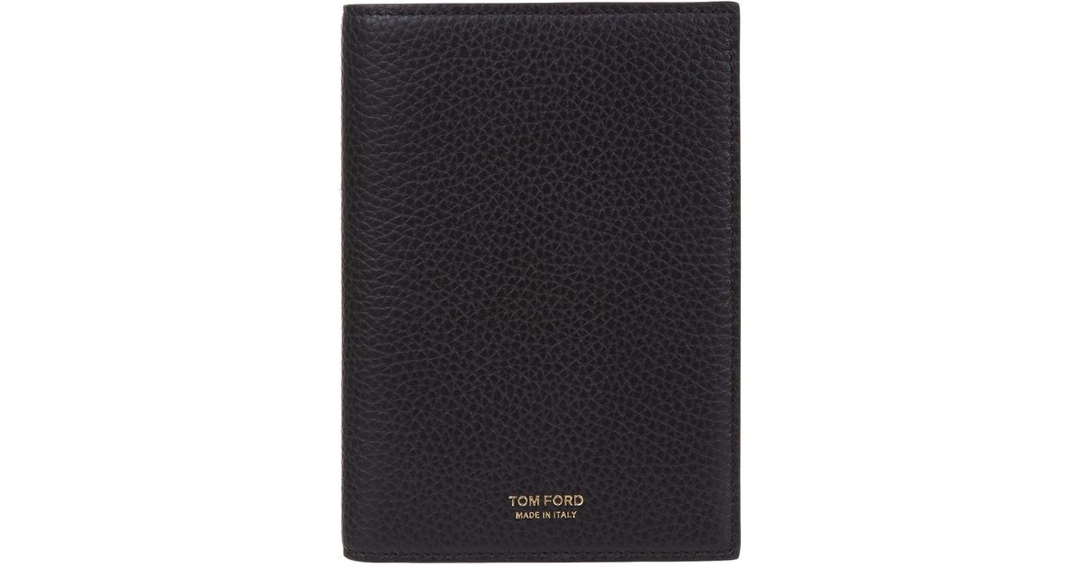 Tom Ford Grained Leather Passport Holder in Black for Men Lyst
