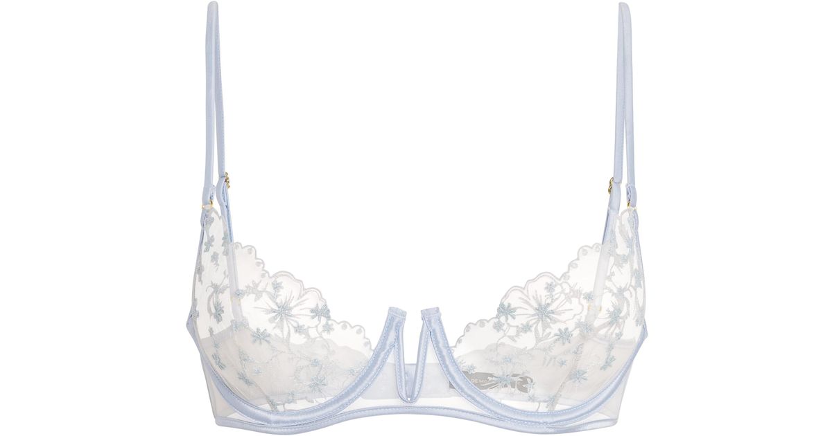 What Mathilde Deep Blue Kiki de Montparnasse Lace Mathilde Demi Plunge Bra in White | Lyst