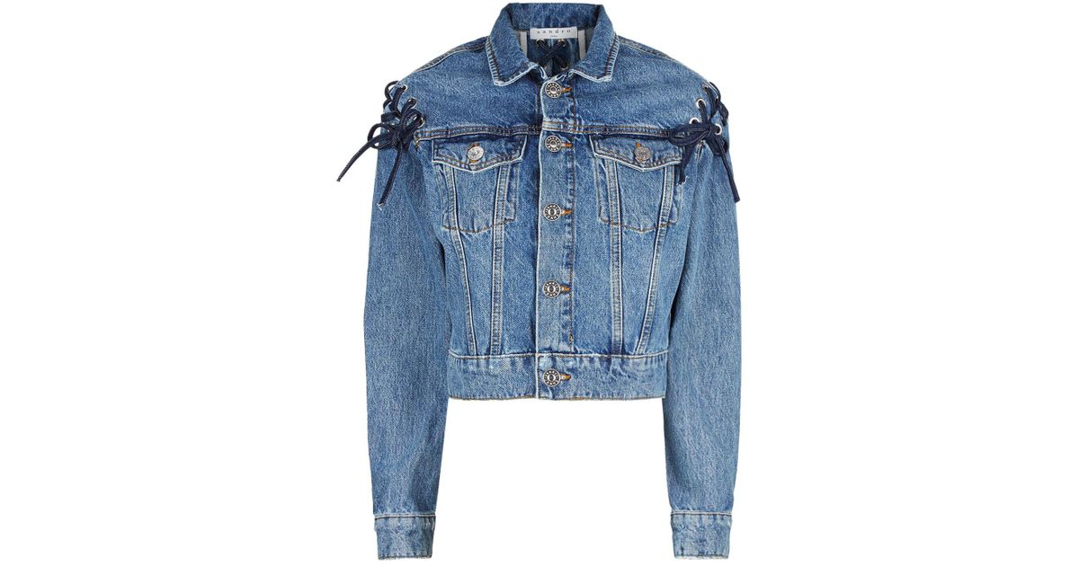 lace up denim jacket