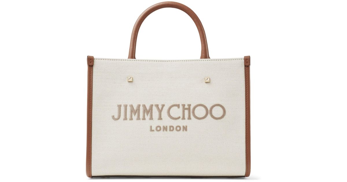 Jimmy Choo Avenue Tote Bag in Natural | Lyst