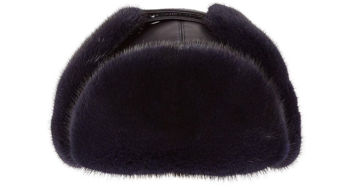 mink aviator hat
