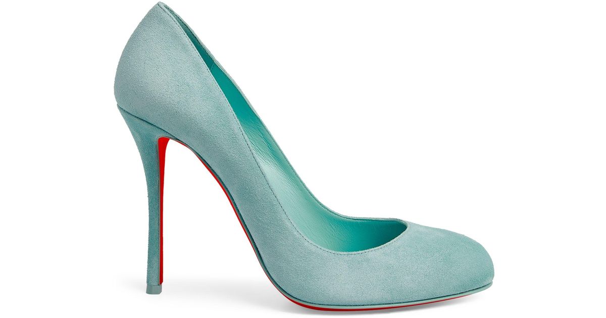 Christian Louboutin Dolly Veau Velours Suede Pumps 100 in Grey (Grey