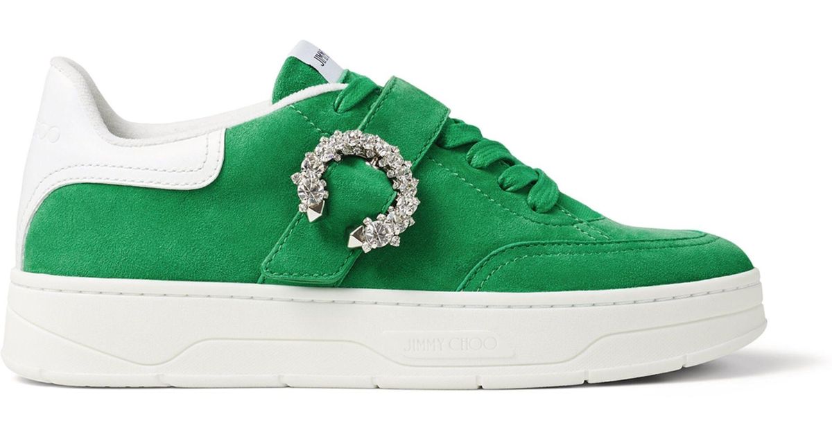 Jimmy Choo Osaka Suede Sneakers in Green | Lyst