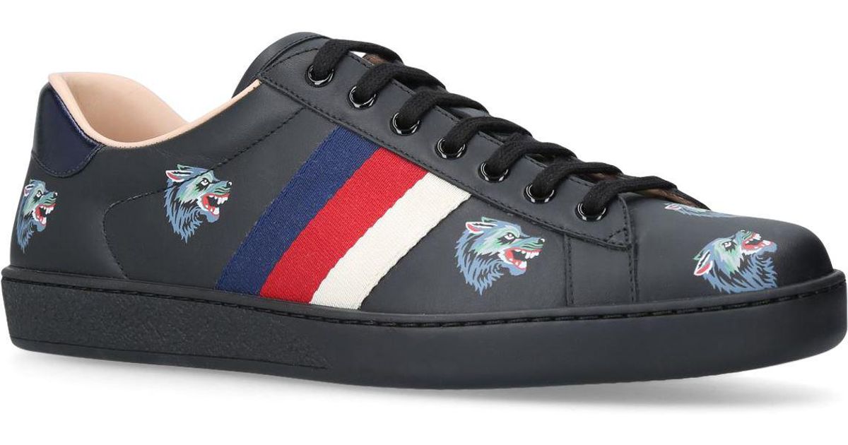 Gucci Leather New Ace Wolf Sneakers for 