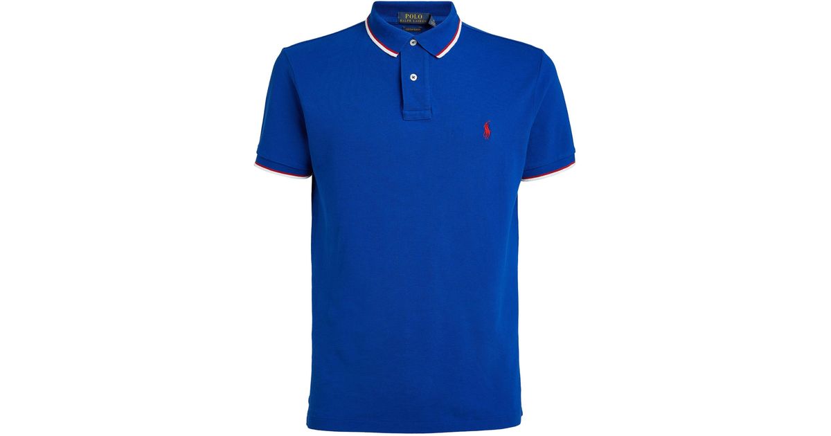 Polo Ralph Lauren Mesh-tipped Polo Shirt in Blue for Men | Lyst