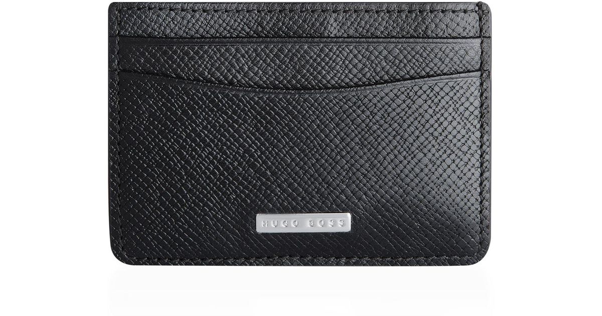 BOSS by Hugo Boss Leather Money Clip Card Holder in Black for Men Lyst