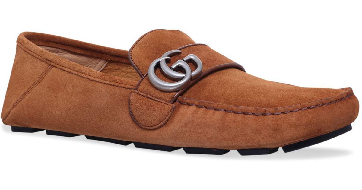 gucci noel suede driving loafers