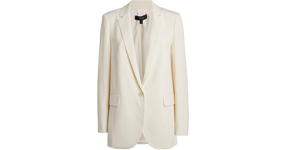 Theory Admiral Crepe Casual Blazer in White | Lyst Theory Admiral Crepe Casual Blazer in White | Lyst