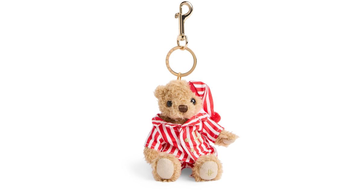 Harrods Christmas Pyjama Henry Bear Keyring in Red | Lyst