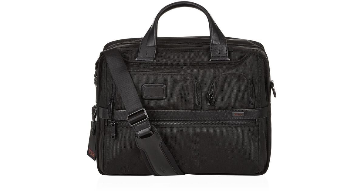Tumi Leather Alpha 2 Expandable Organizer Laptop Brief (black