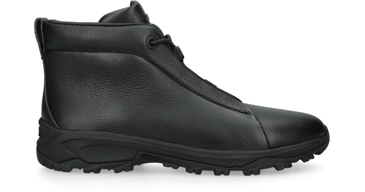 Vetta Rt77 ZEGNA Leather Triple Stitch Vetta Sneakers in Black for Men | Lyst