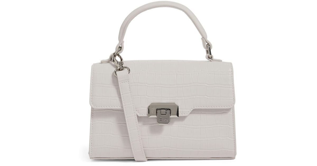 Harrods Mini Brent Crocembossed Bag in White Lyst