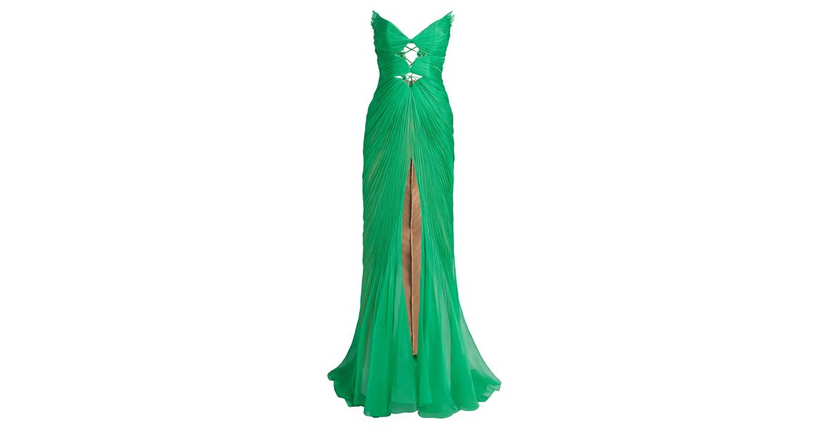 Maria Lucia Hohan Silk Cassiopeia Gown in Green | Lyst