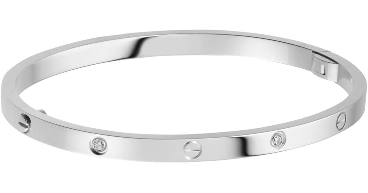 Cartier Small White Gold And Diamond Love Bracelet Lyst Canada
