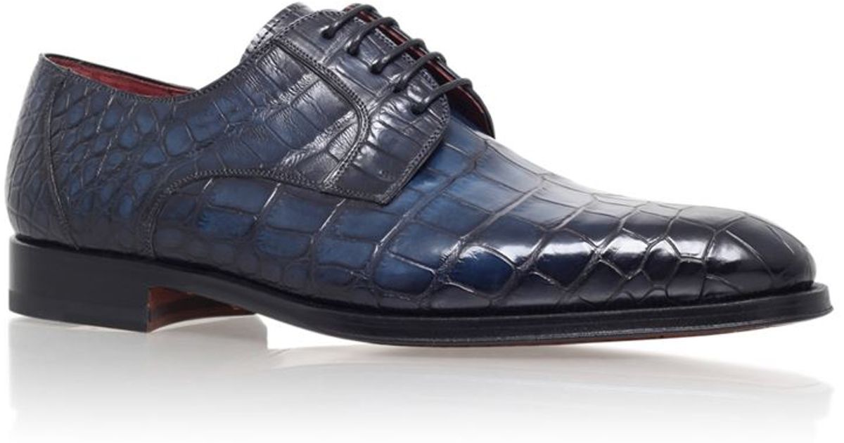 Saks fifth avenue Alligator Leather Derby Shoes in Blue