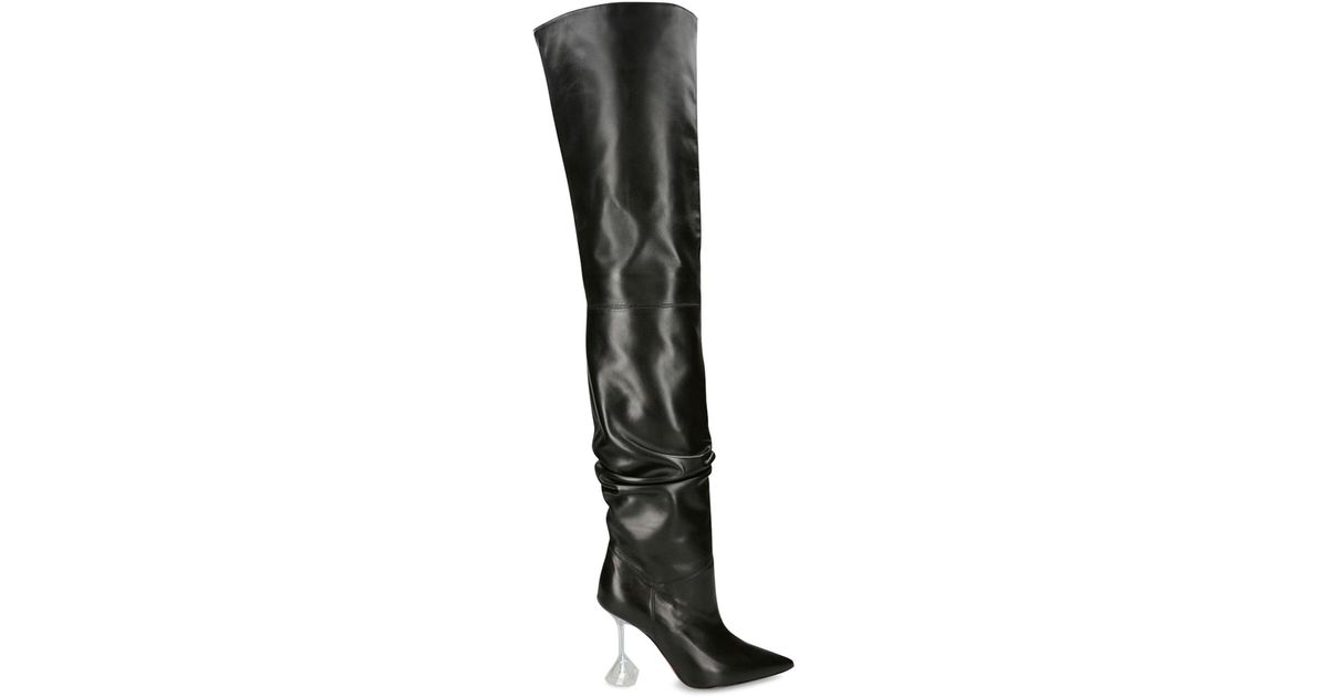 AMINA MUADDI Leather Olivia Over-the-knee Boots 95 in Black | Lyst