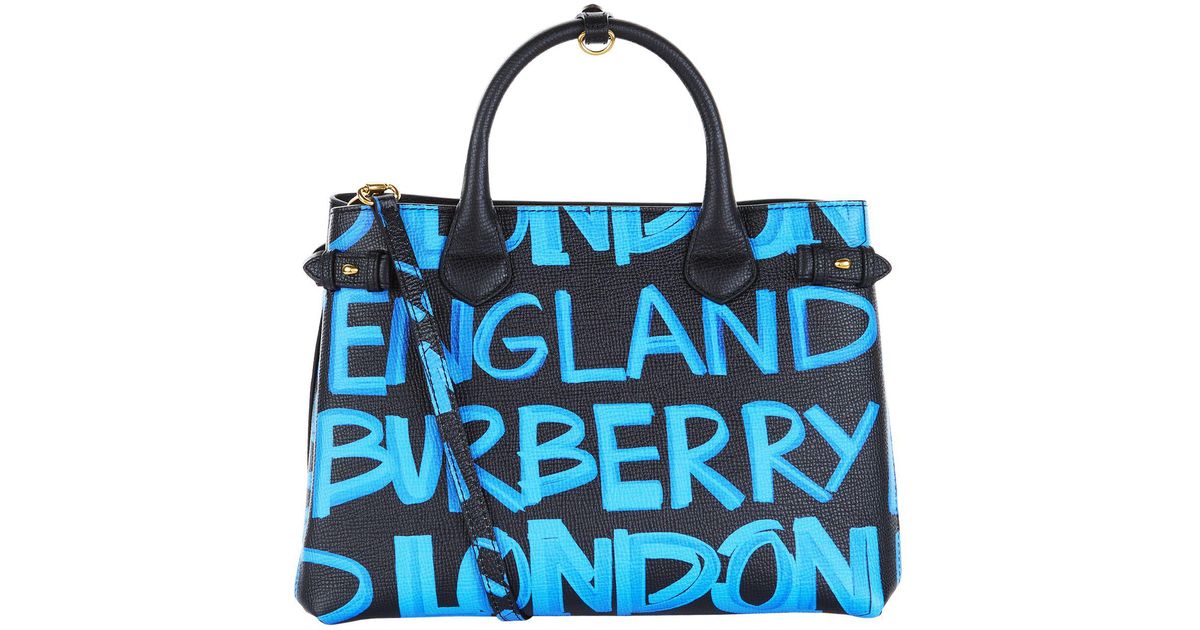 Burberry Medium Banner Bag in Blue