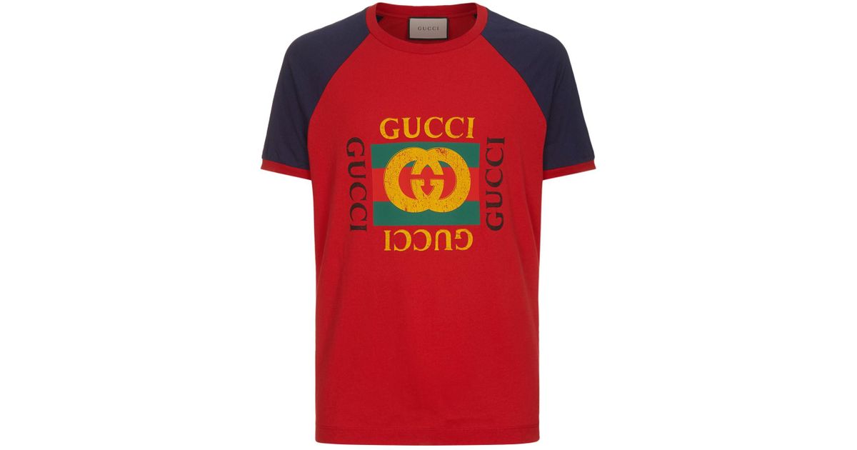 gucci red logo t shirt