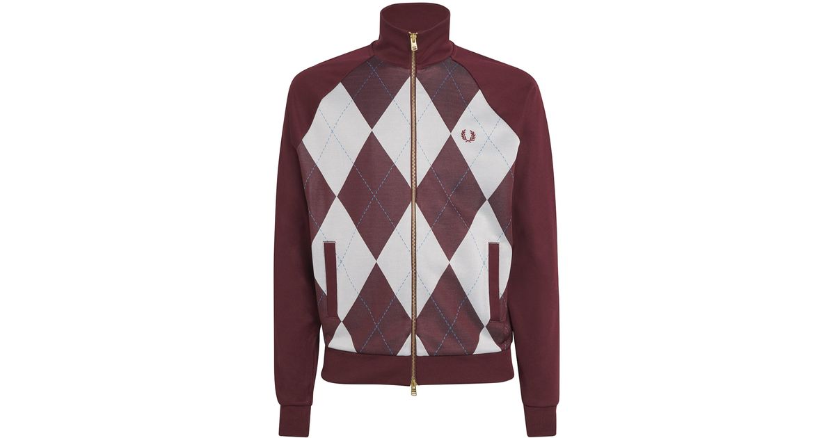 Fred Perry Argyle Track Jacket in Purple for Men | Lyst
