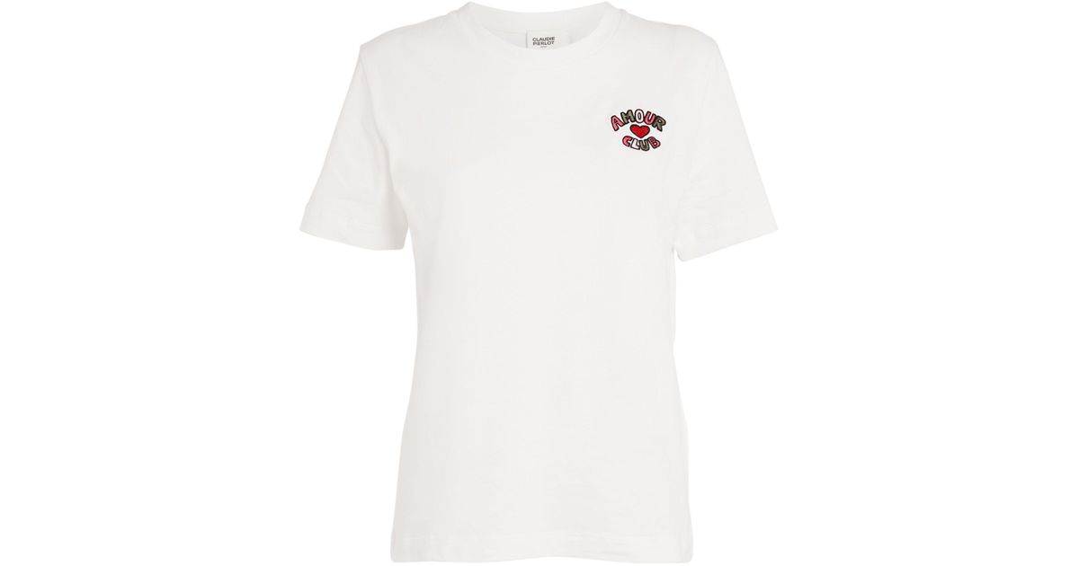 Claudie Pierlot Amour Club Embroidered T shirt in White Lyst Canada