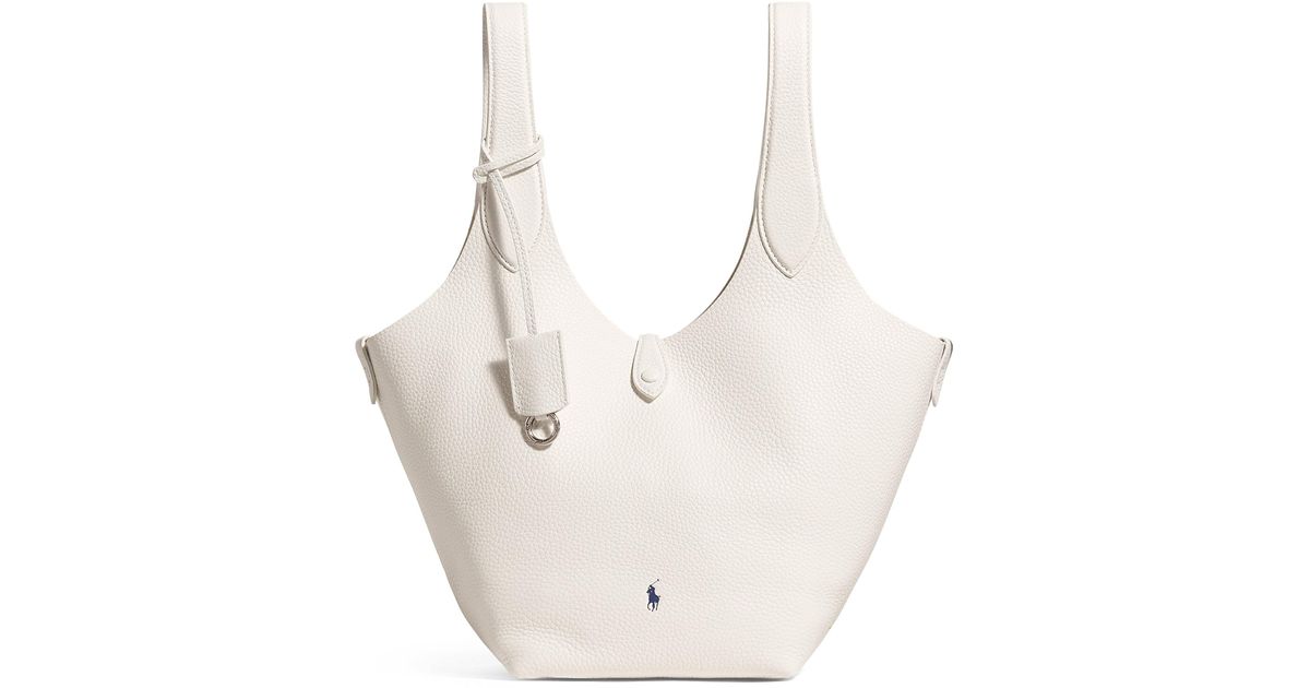 POLO RALPH LAUREN トートバッグ polo play ホワイト Polo Play レザー ラージ トート（トートバッグ）｜POLO RALPH