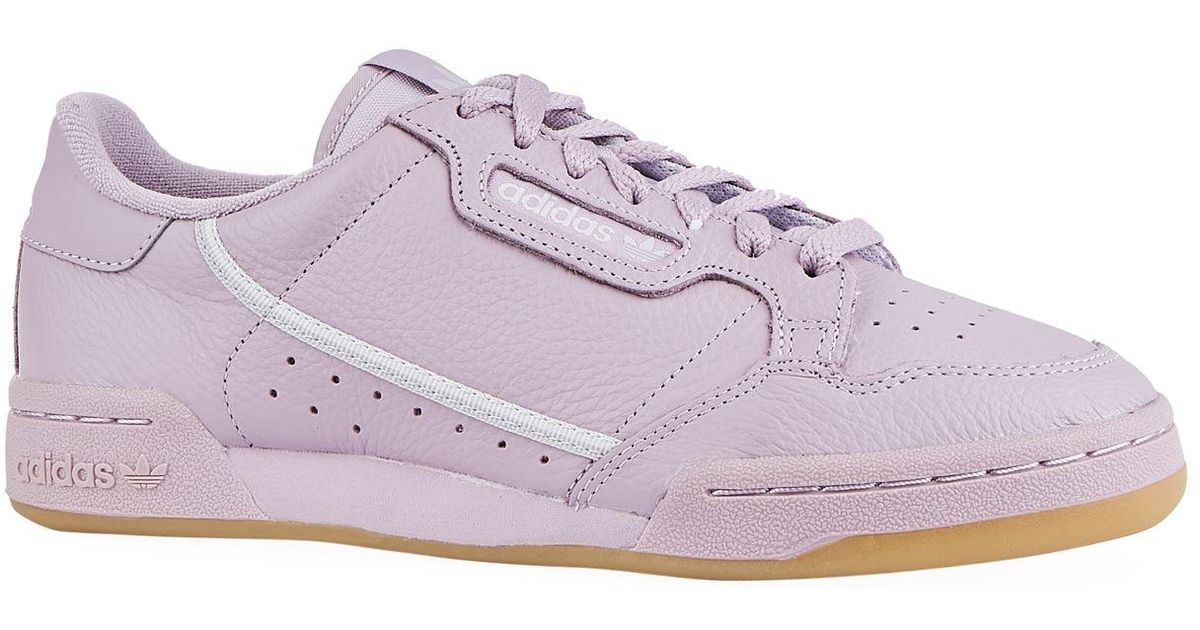 purple adidas continental 80