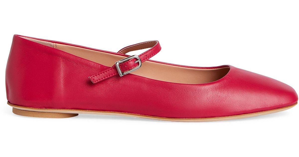 MAX&Co. Nappa Leather Ballet Flats in Red | Lyst