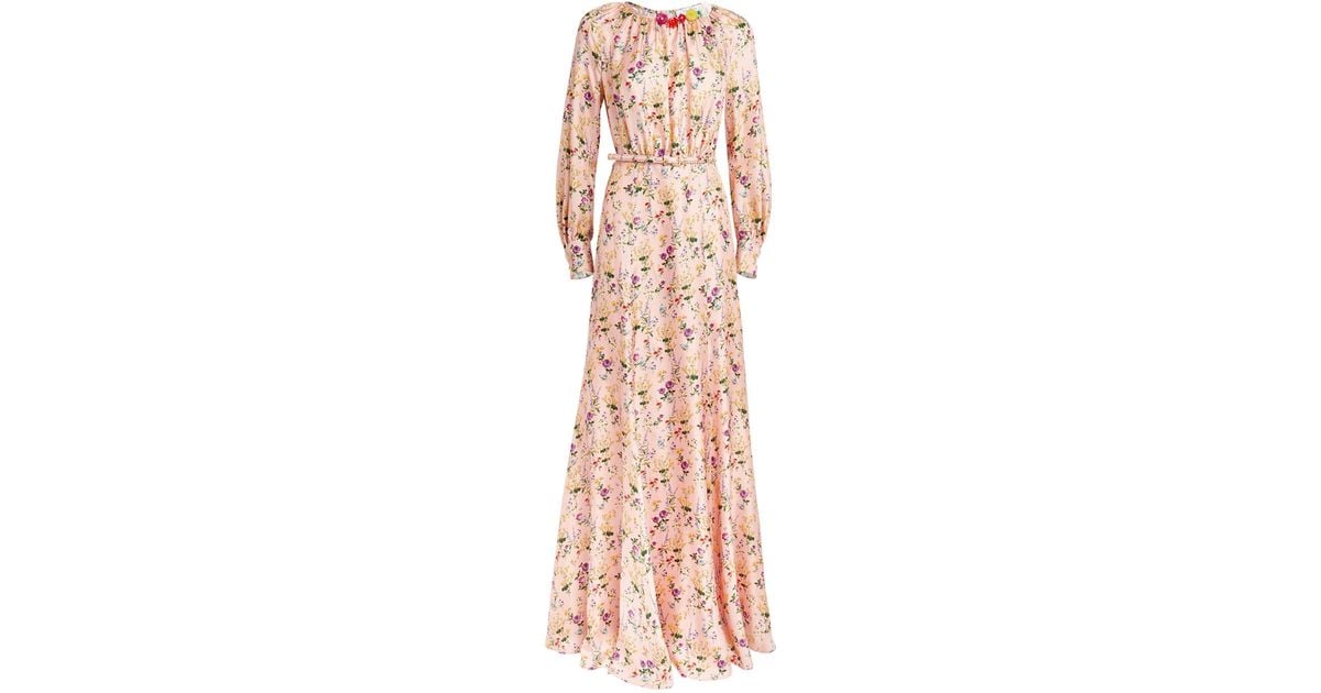 max-mara-pink-Silk-Floral-Maxi