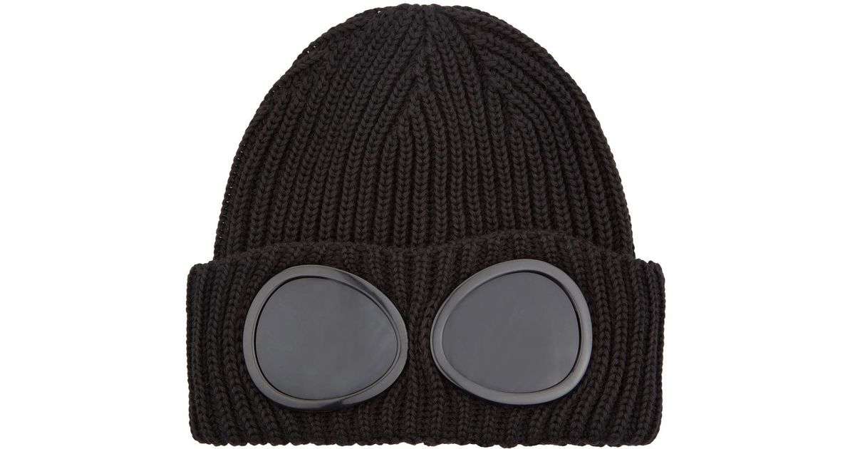 C.P. Company Goggle Beanie Hat in Black for Men | Lyst