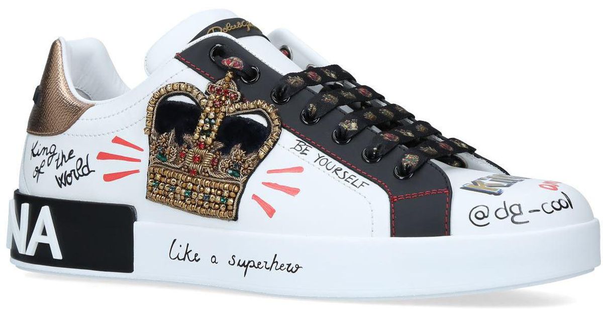 calfskin nappa portofino sneakers with crown patch