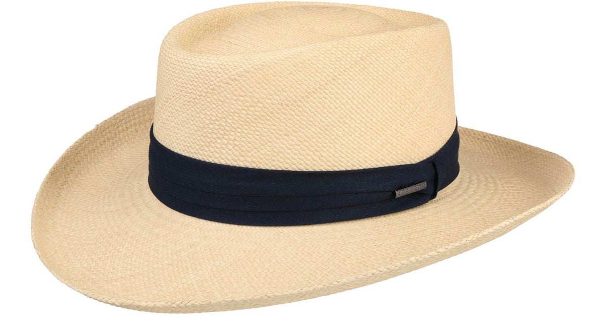 Stetson Linen Licosa Gambler Panama Hat in Blue for Men - Lyst