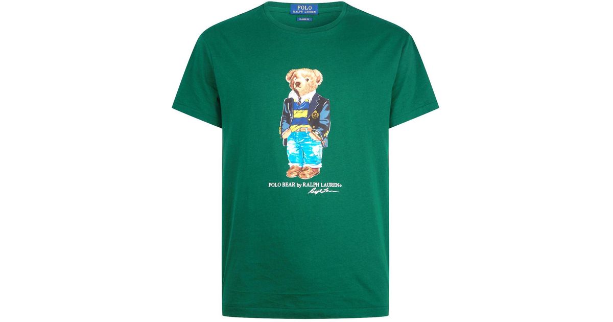 Polo Ralph Lauren Denim Classic Fit Polo Bear T-shirt in Green for Polo Ralph Lauren Denim Classic Fit Polo Bear T-shirt in Green for