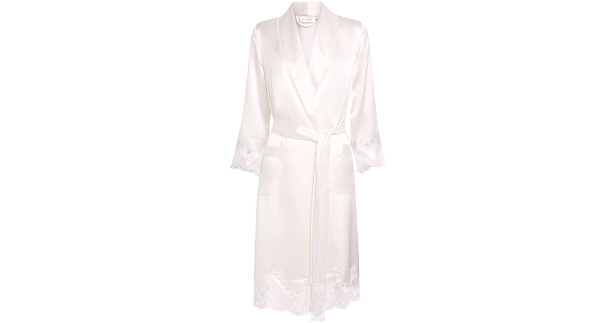 Manitu Manitu Mulberry Silk Luella Robe in White | Lyst UK